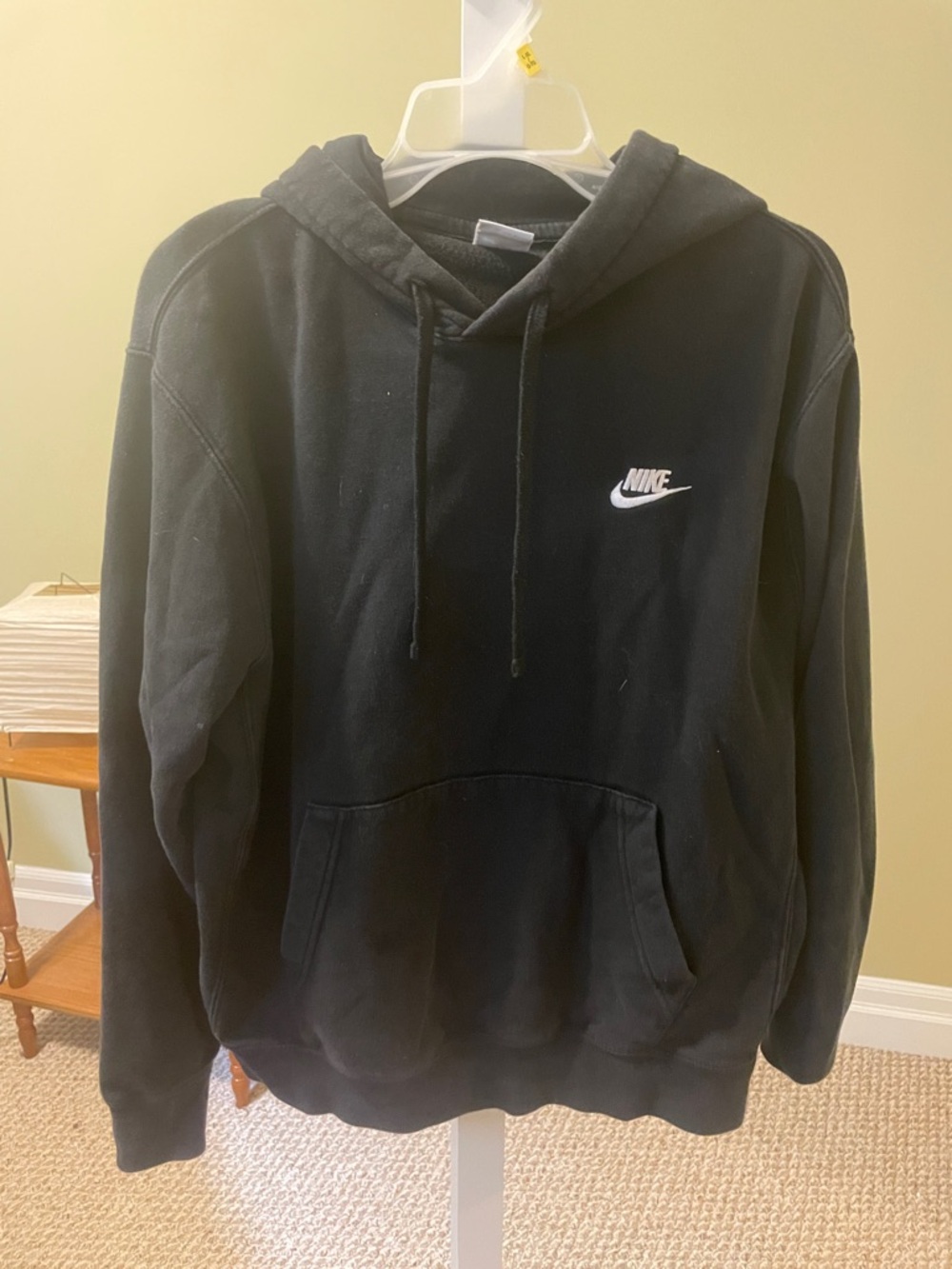 Nike Black Hoodie with White Swoosh Logo